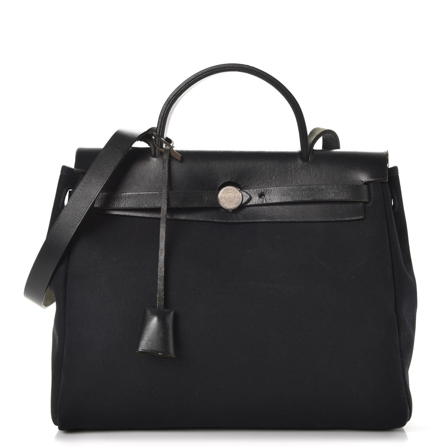 Hermes Toile Vache Calfskin Herbag 30 PM Natural Black 1 of 13