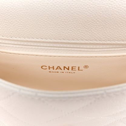 Chanel Caviar Quilted Mini Sweetheart Flap White 6 of 10