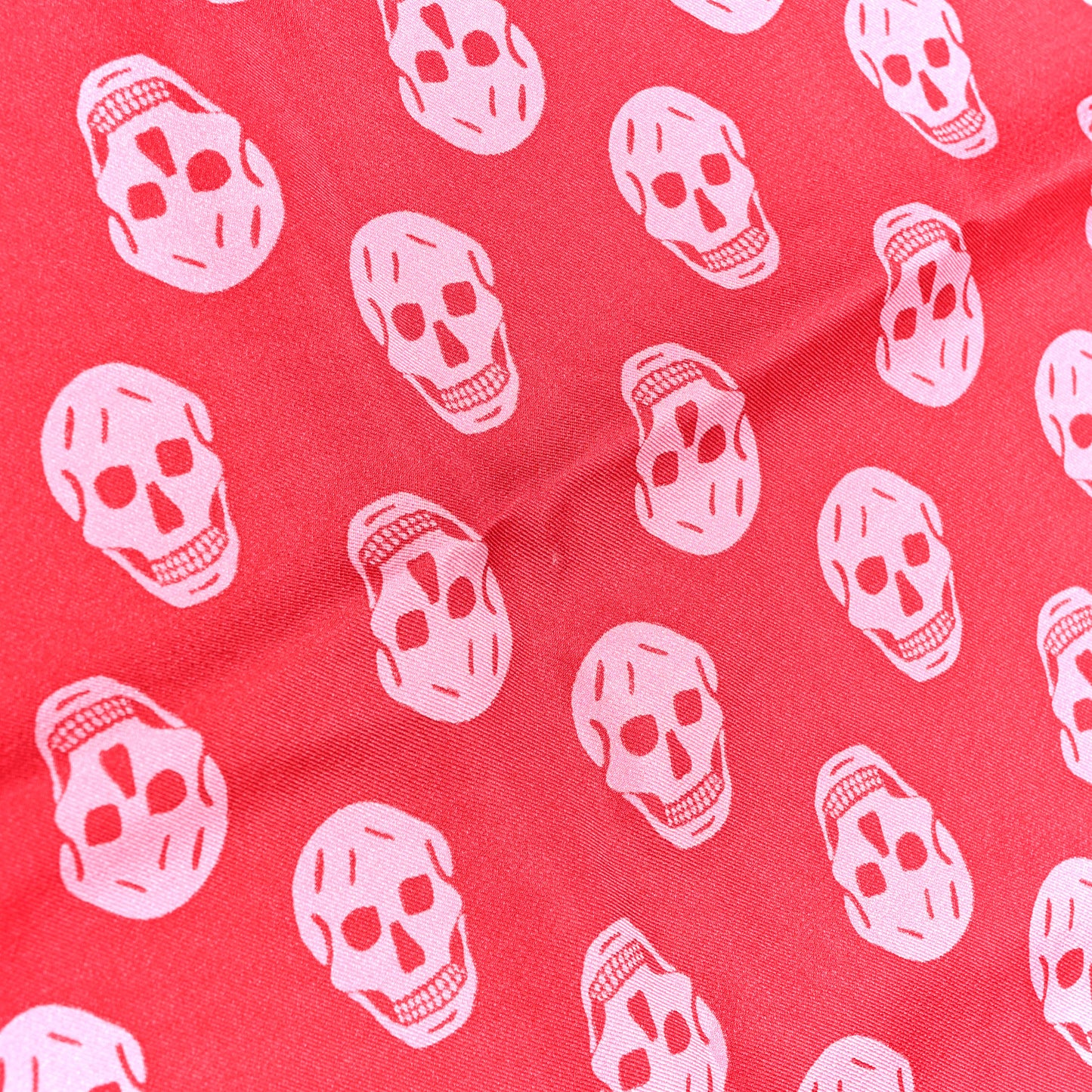Silk Chiffon Skull Scarf Red Pink