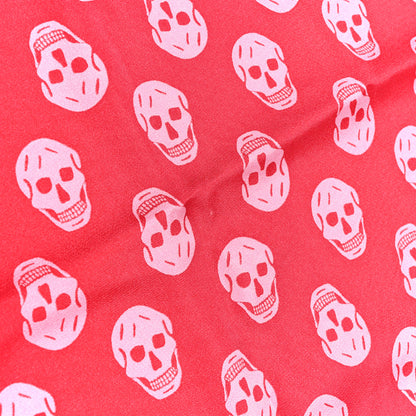 Alexander McQueen Silk Chiffon Skull Scarf Red Pink 4 of 5