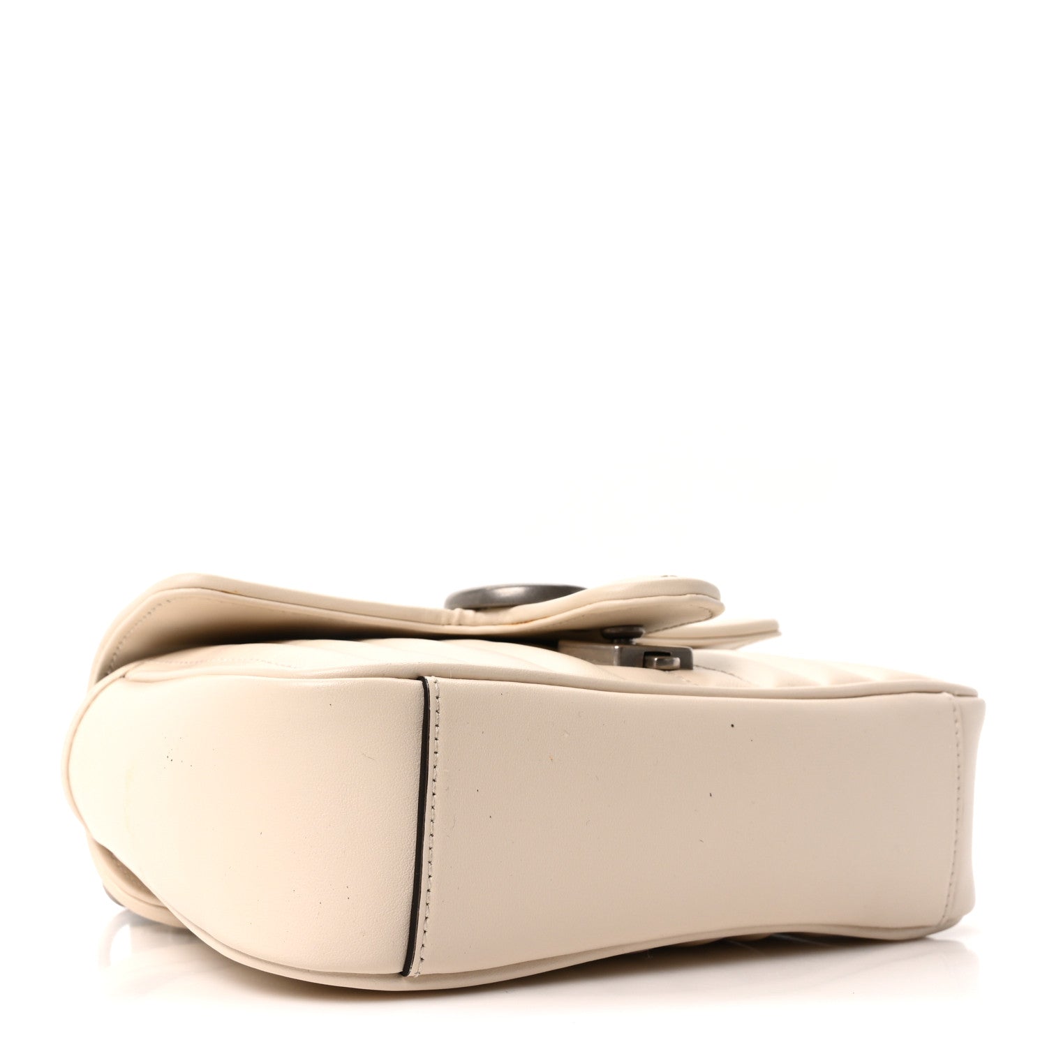 Gucci Calfskin Matelasse Aria Mini GG Marmont Shoulder Bag Mystic White 3 of 9