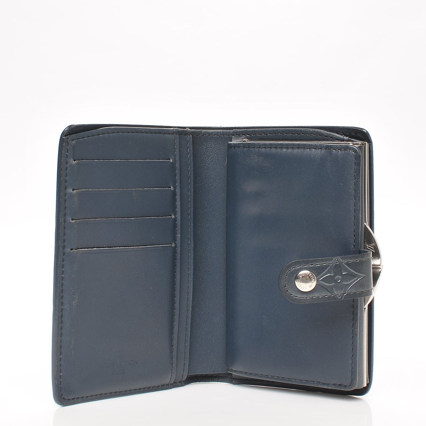 Mat Monogram French Purse Wallet Blue