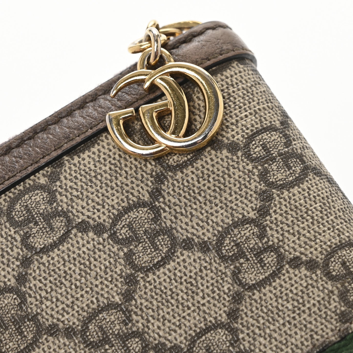 GG Supreme Monogram Web Ophidia Zip Around Wallet Brown
