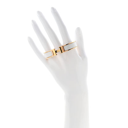 Hermes Enamel Narrow Clic Clac H Bracelet PM White 2 of 5