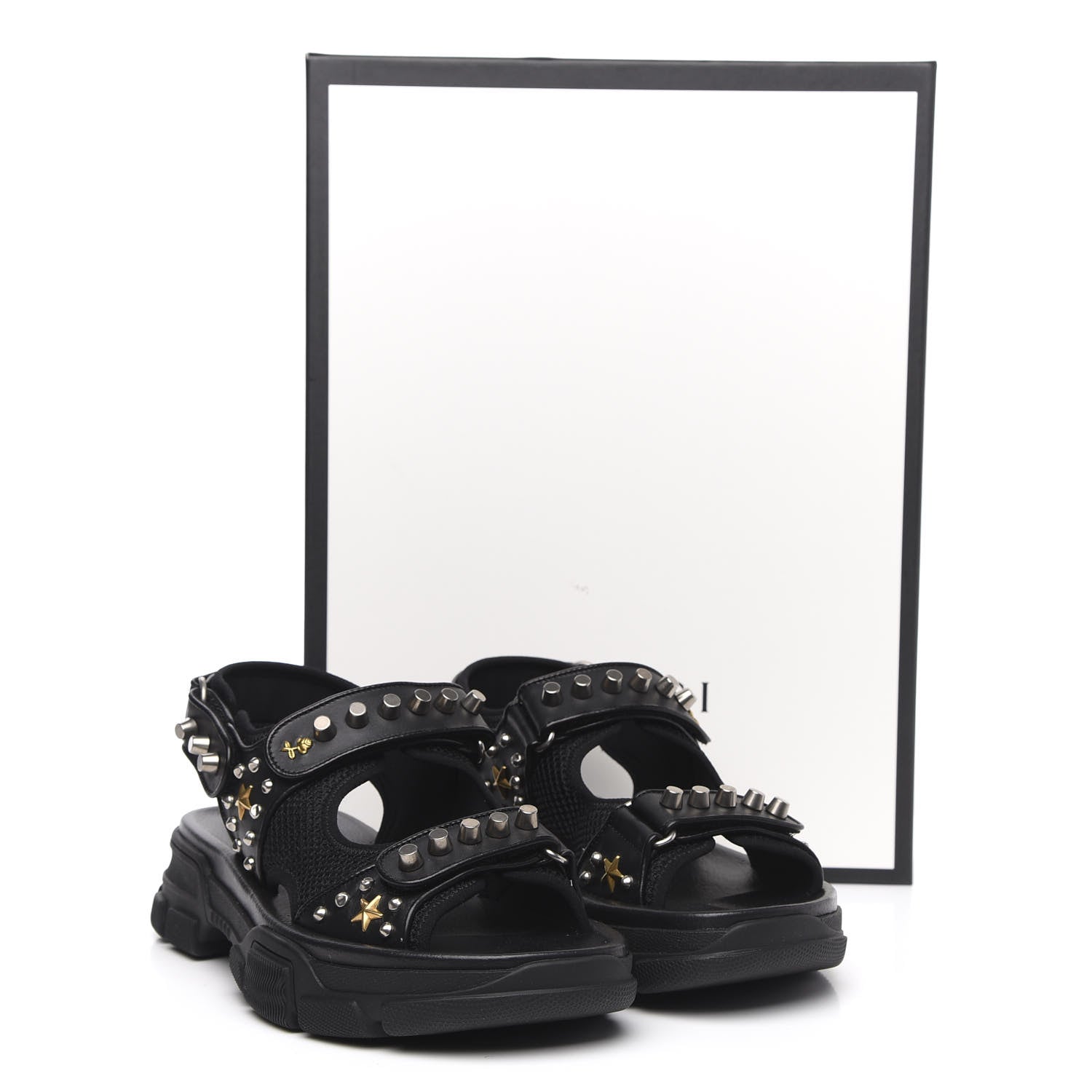Gucci Technical Studded Canvas Calfskincandals 7 Black 8 of 8