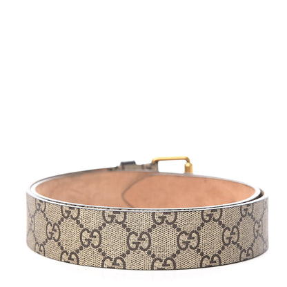 Gucci GG Supreme Monogram Selleria Calfskin Kingsnake 35mm Belt 90 36 Beige Ebony Multicolor Cocoa 3 of 6