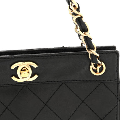 Chanel Lambskin Stitched Small Tote Black 11 of 12