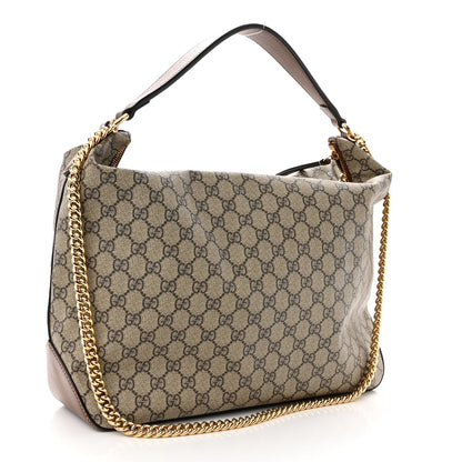 Gucci GG Supreme Monogram Large Linea A Hobo Light Brown 3 of 11