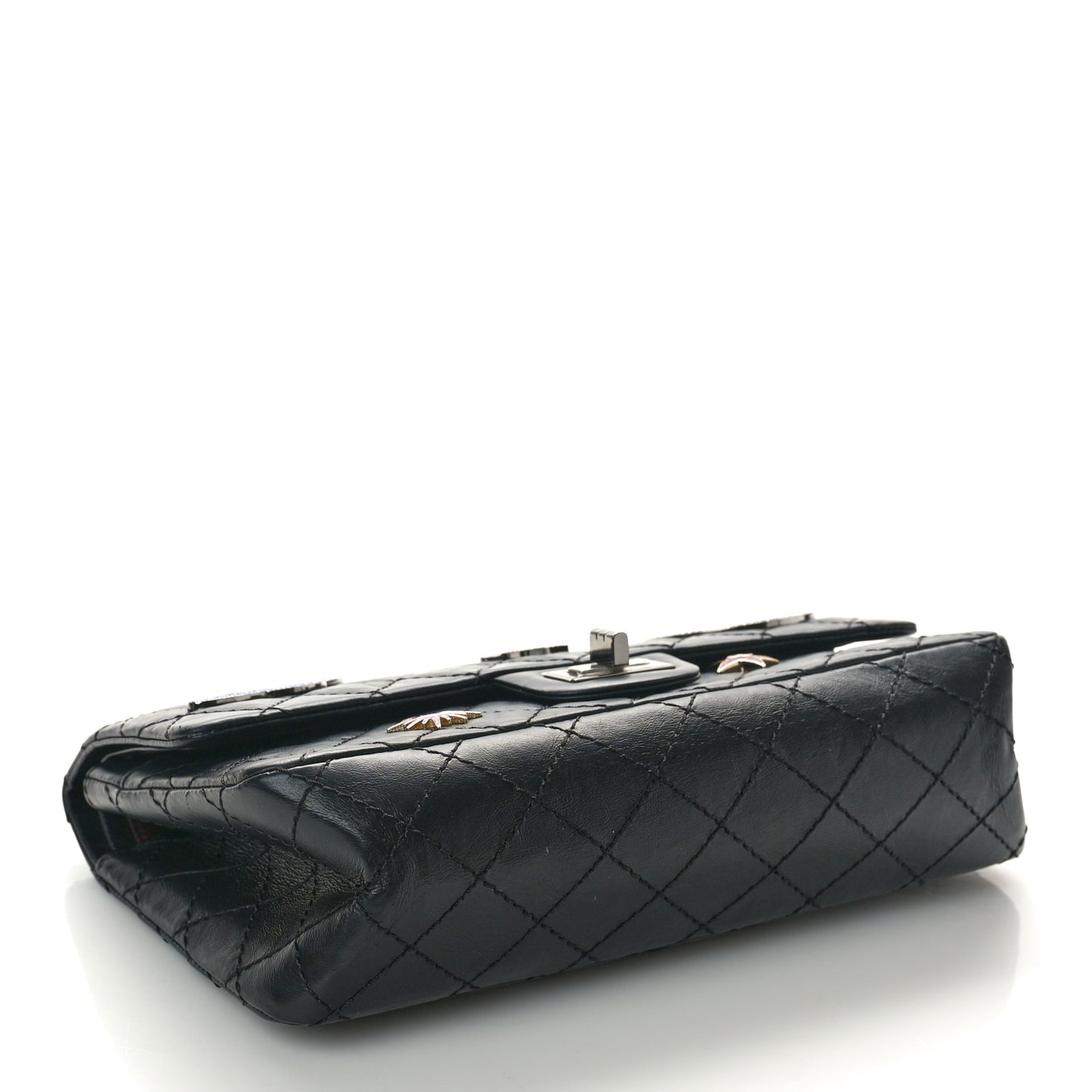 Aged Calfskin Space Charms 2.55 Reissue 225 Flap Black