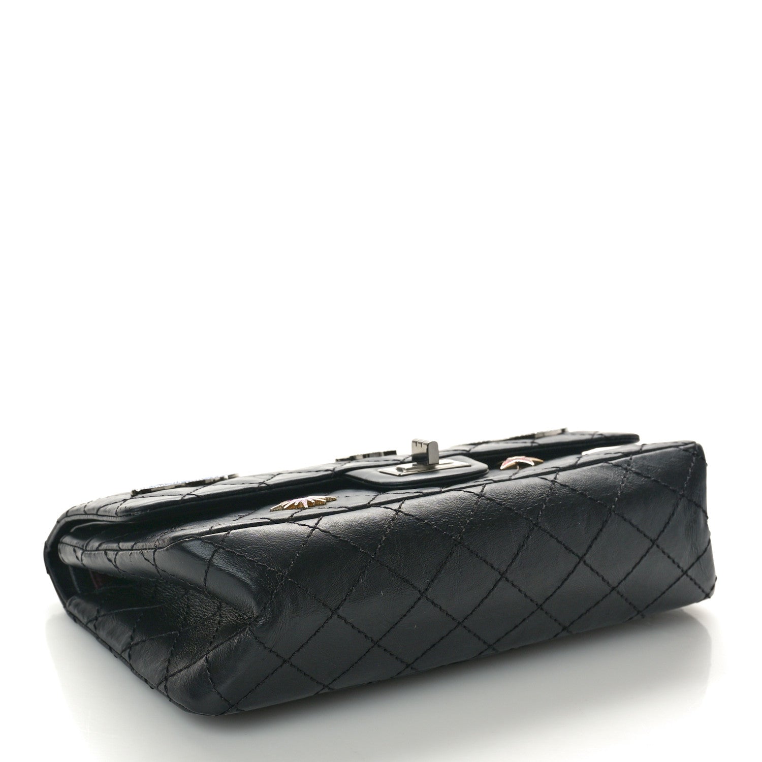 Chanel Aged Calfskin Space Charms 2.55 Reissue 225 Flap Black 4 of 10
