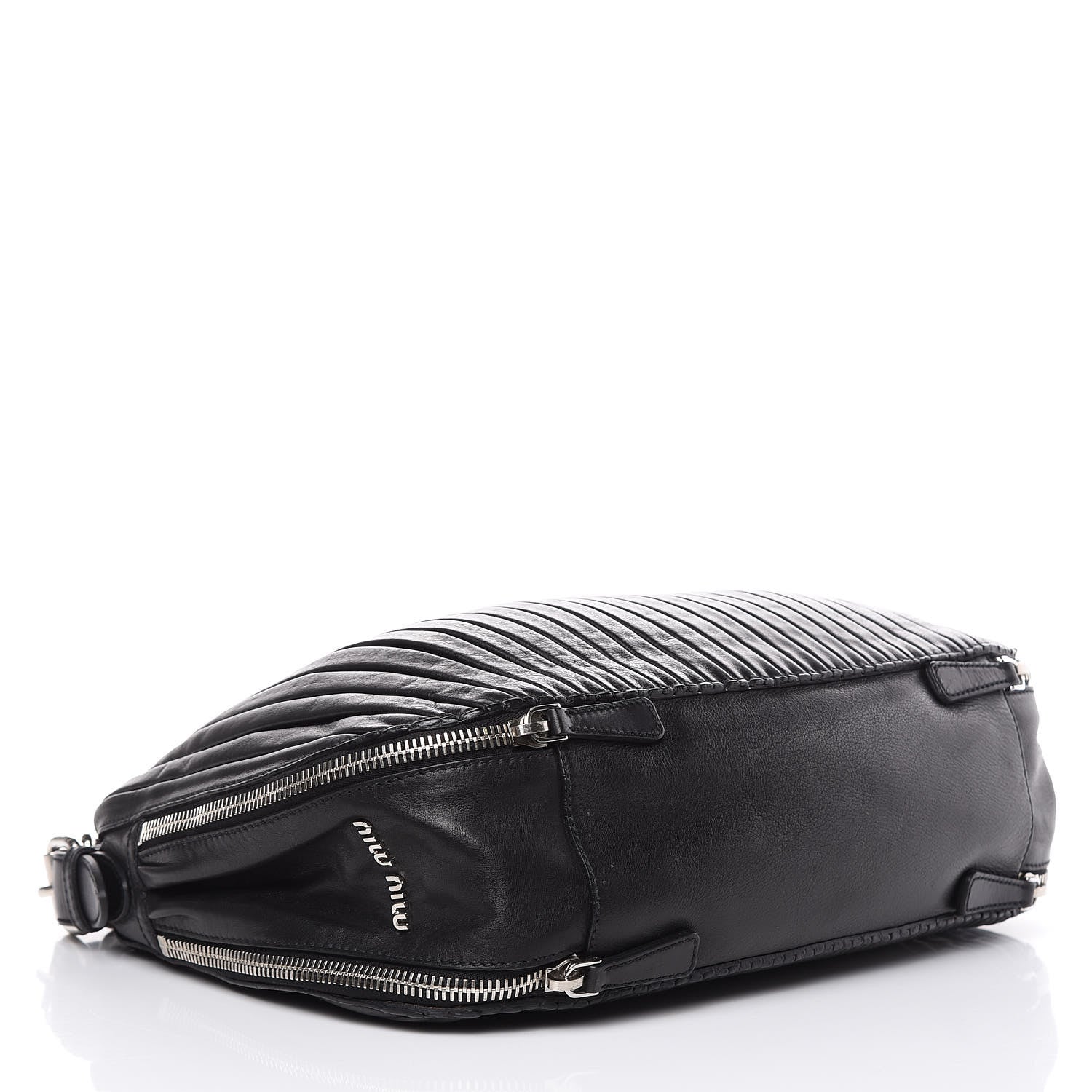 Miu Miu Lambskin Plisse Hobo Black 4 of 13