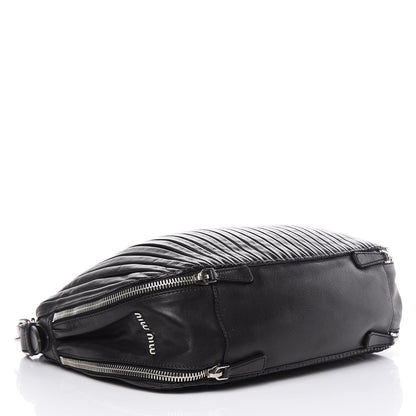 Miu Miu Lambskin Plisse Hobo Black 4 of 13