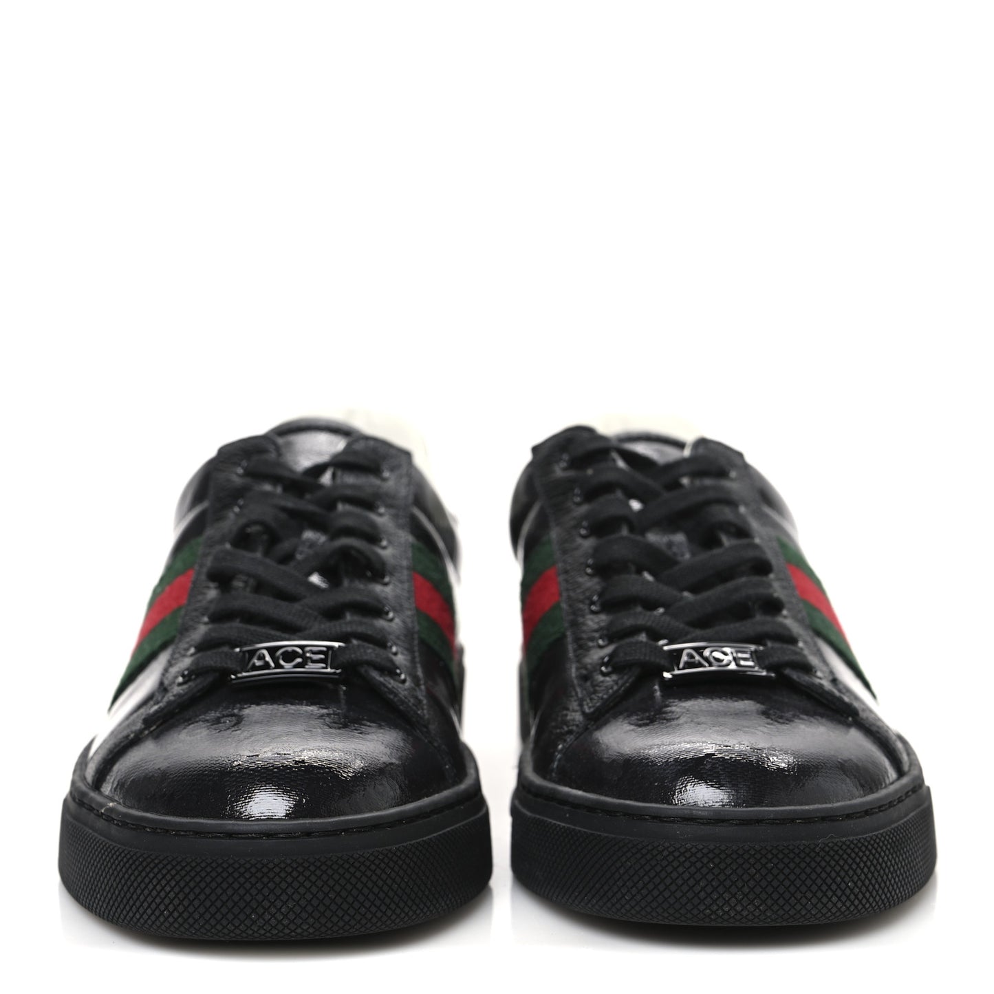 Crystal GG Monogram Web New Ace Sneakers 37.5 Black
