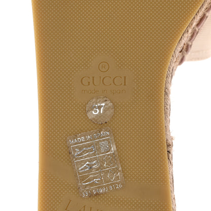 Gucci Canvas Interlocking G Espadrille Slide Sandals 37 Mystic White Shell 6 of 12