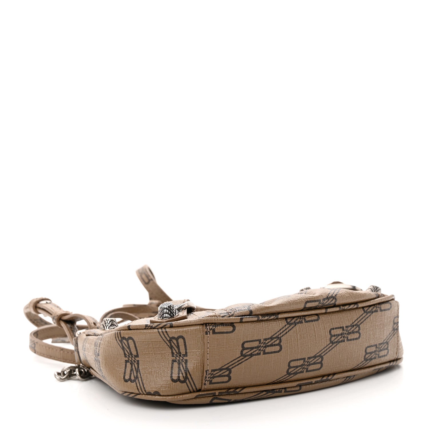 Balenciaga Coated Canvas BB Monogram Le Cagole Mini Purse With Chain Beige Brown 4 of 10