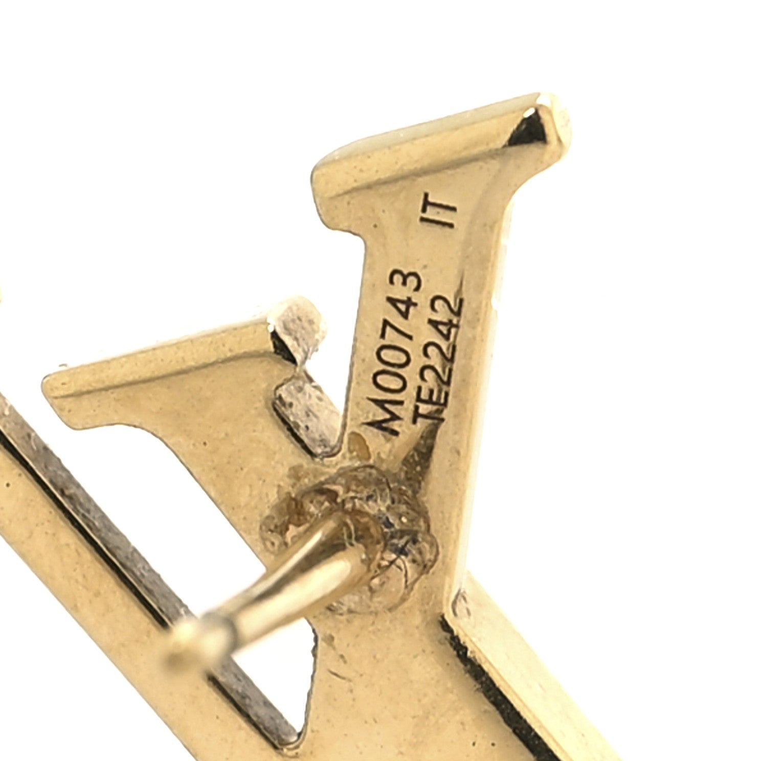 Louis Vuitton Metal LV Iconic Earrings Gold 4 of 4