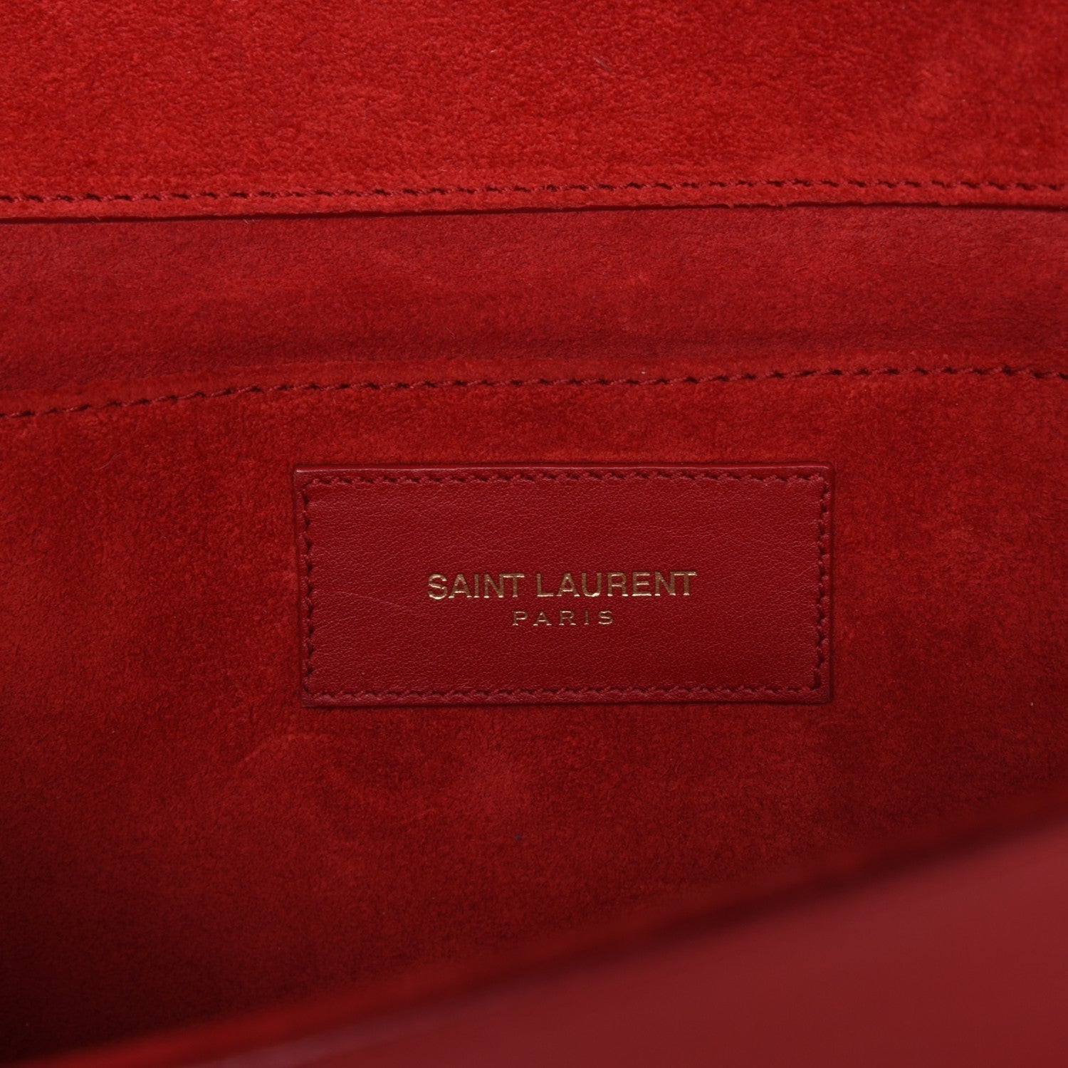 Saint Laurent Calfskin Classic Y Ligne Clutch Red 7 of 8