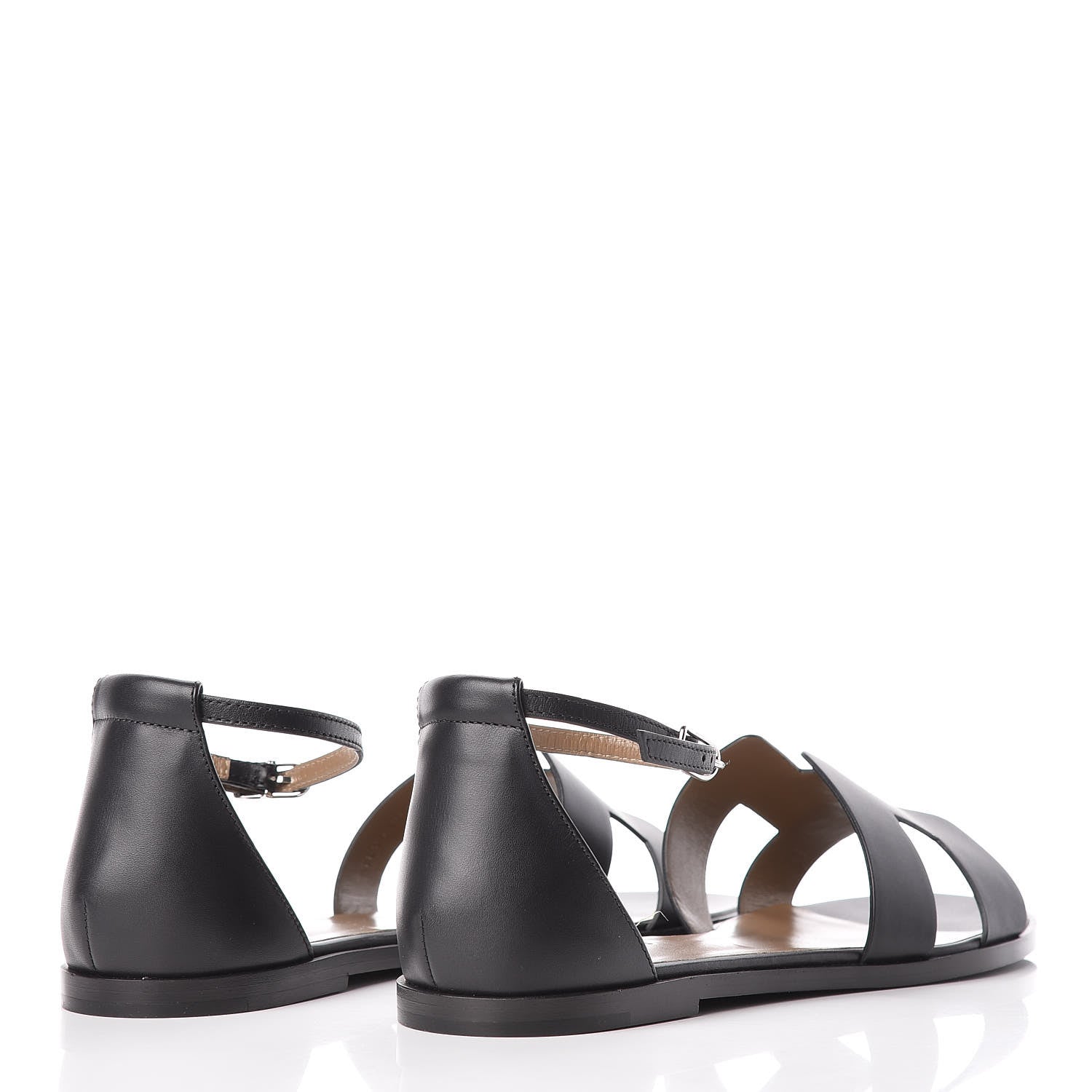 Hermes Calfskin Santorini Sandals 41 Black 4 of 8