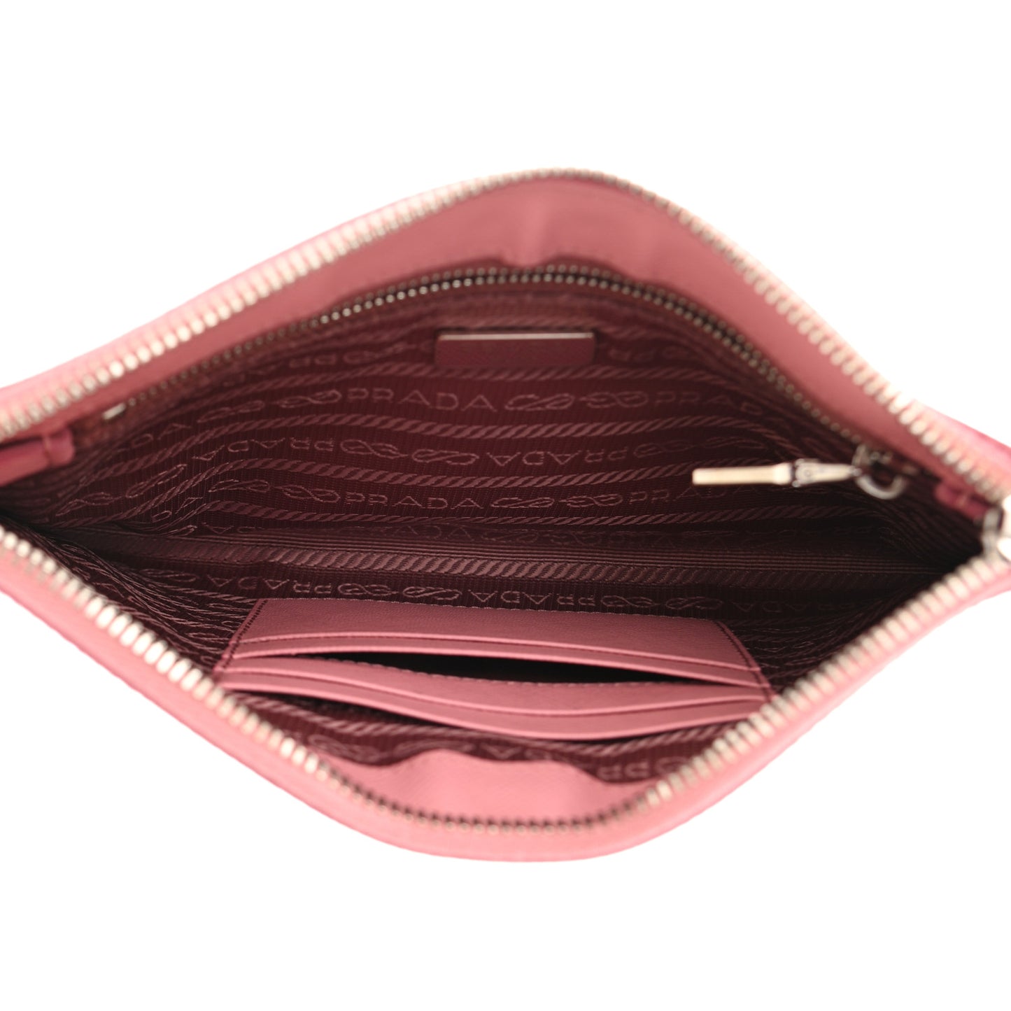 Saffiano Flat Zip Wristlet Petalo