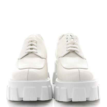 Prada Spazzolato Rois Monolith 55mm Derby Loafers 38.5 White 2 of 10
