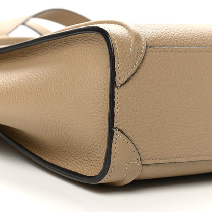 Celine Drummed Calfskin Nano Luggage Dune 9 of 16