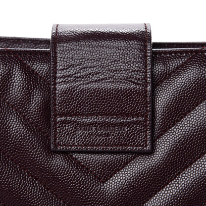 Saint Laurent Grain de Poudre Matelasse Chevron Large Monogram Shopping Bag Amarena 17 of 21