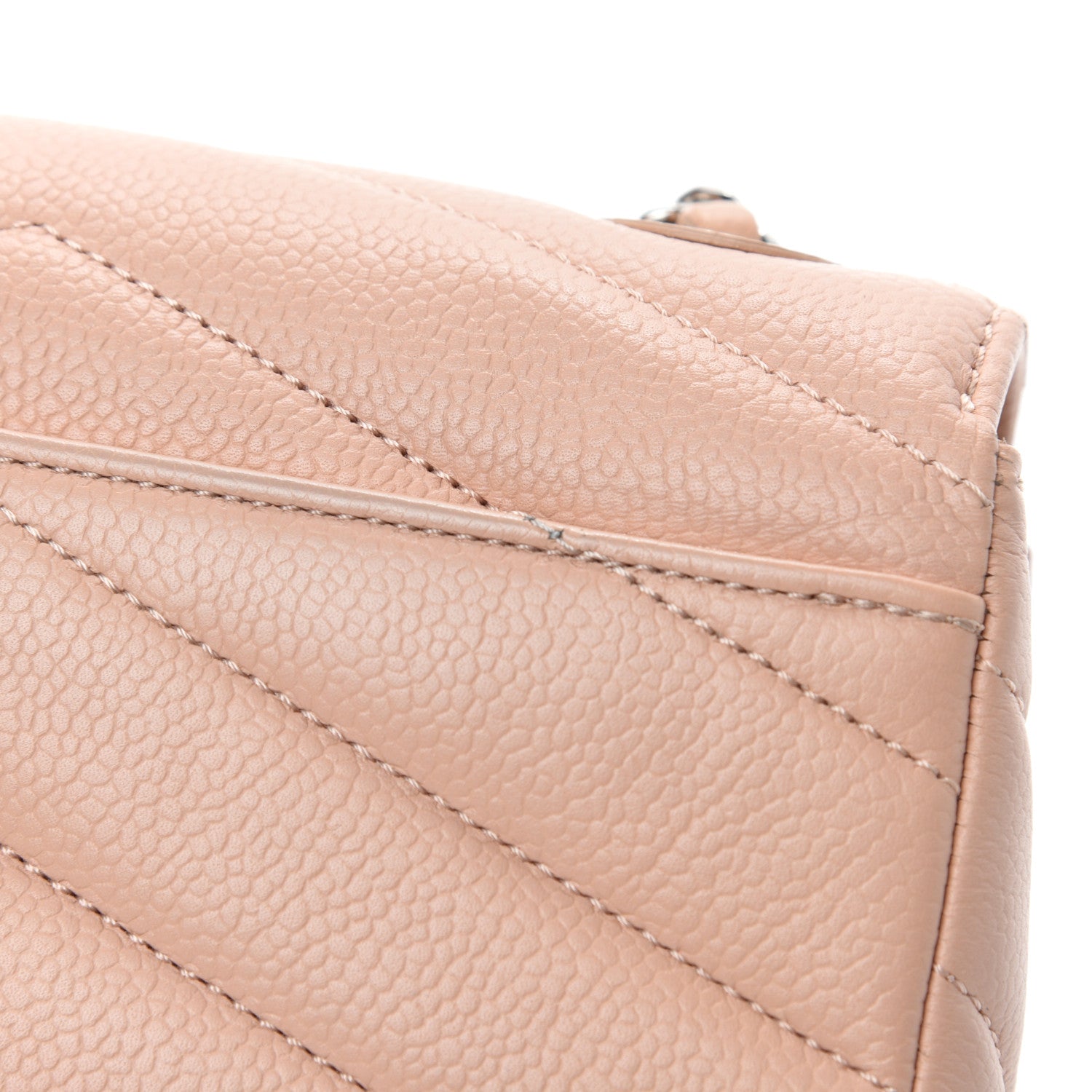 Chanel Caviar Chevron Quilted Small Single Flap Light Pink 8 of 12