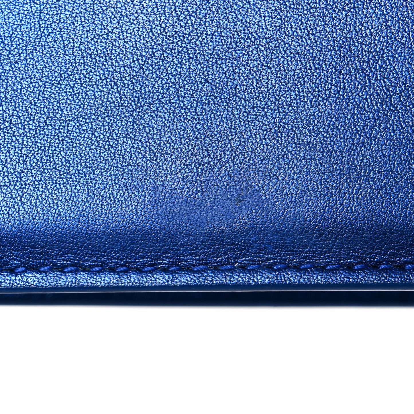 Metallic Calfskin Monogram Sunset Chain Wallet Blue Royal
