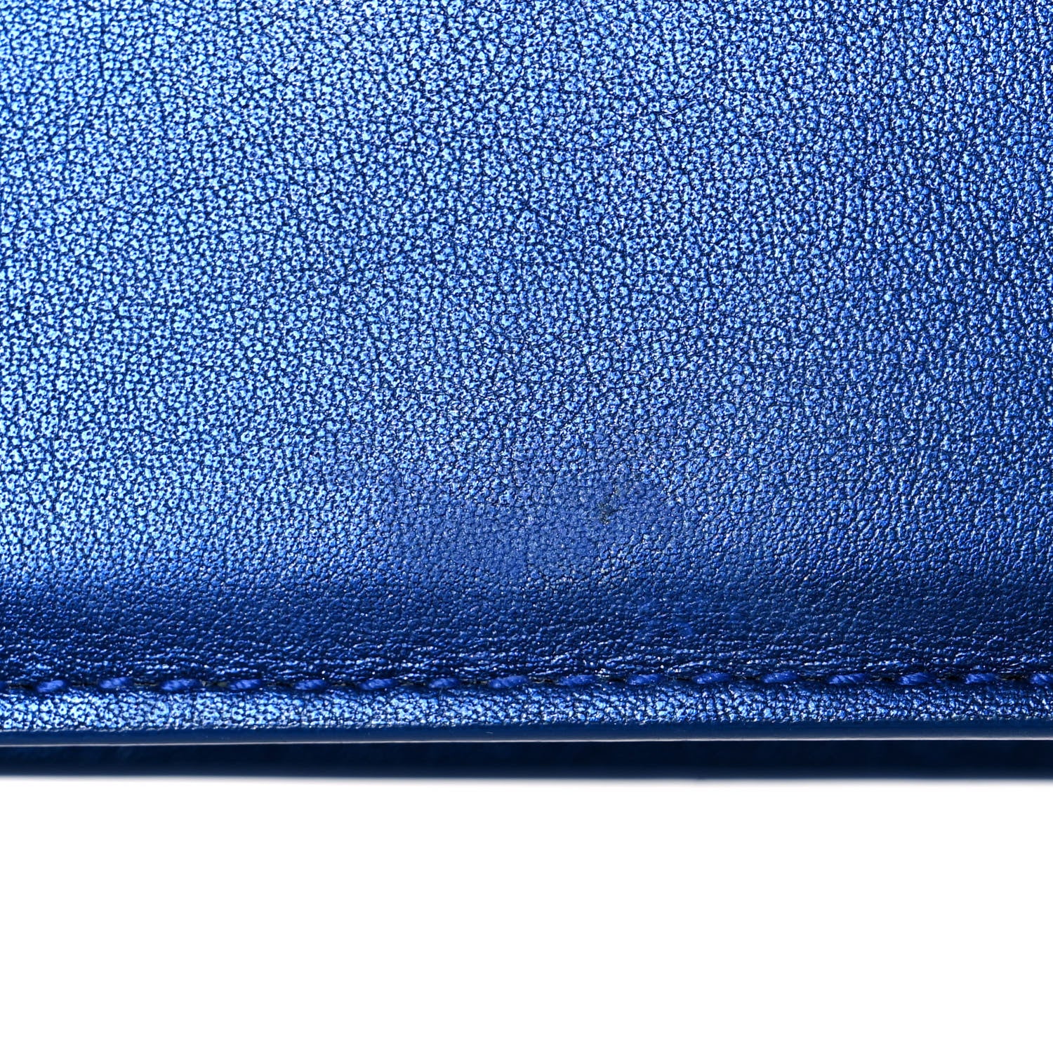 Saint Laurent Metallic Calfskin Monogram Sunset Chain Wallet Blue Royal 8 of 8