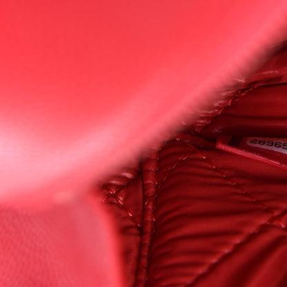 Chanel Caviar Quilted Medium Curvy Pouch Cosmetic Case Red 7 of 8