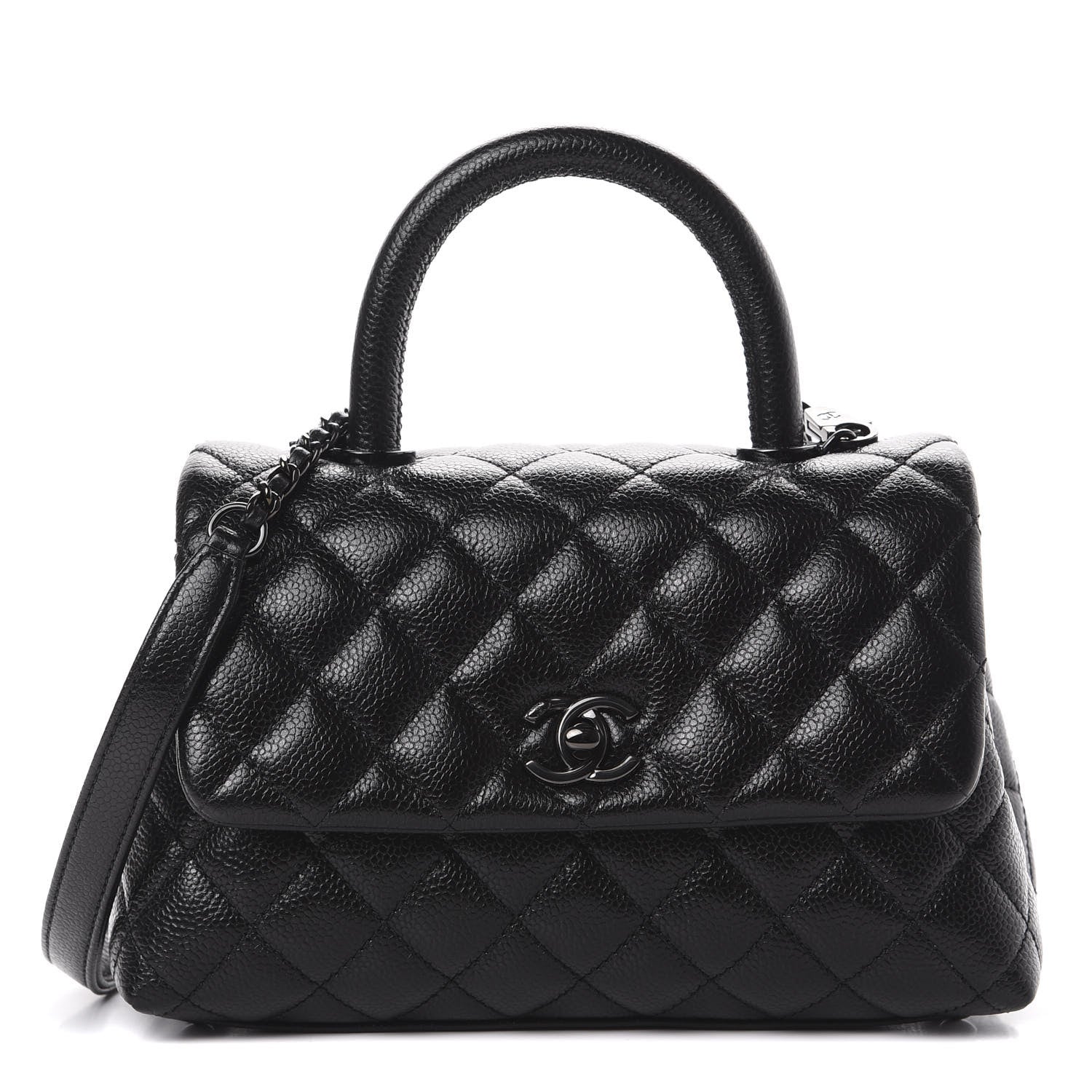 Chanel Caviar Quilted Mini Coco Handle Flap So Black 1 of 9