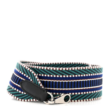 Hermes Toile Swift 50mm Sangle Cavale Shoulder Strap Malachite Bleu Electrique Black 1 of 5