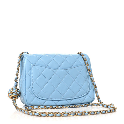 Chanel Lambskin Quilted Mini Pearl Crush Flap Light Blue 3 of 10