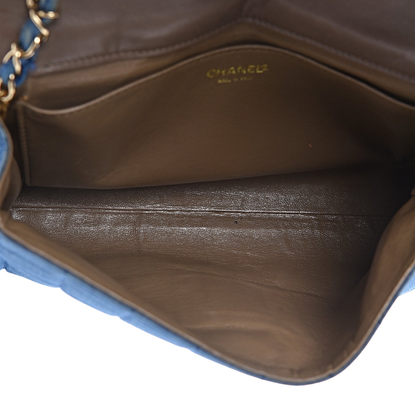 Denim Chocolate Bar Flap Blue