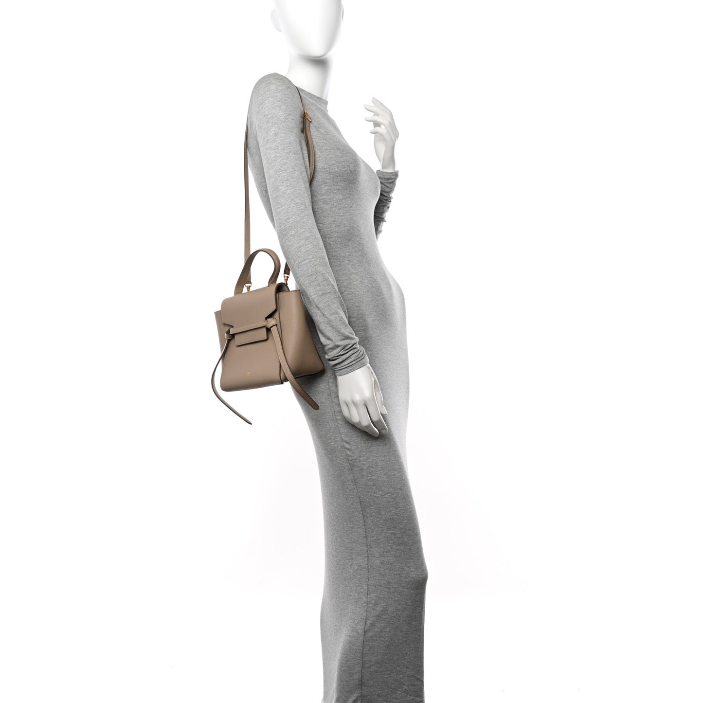 Grained Calfskin Nano Belt Bag Light Taupe