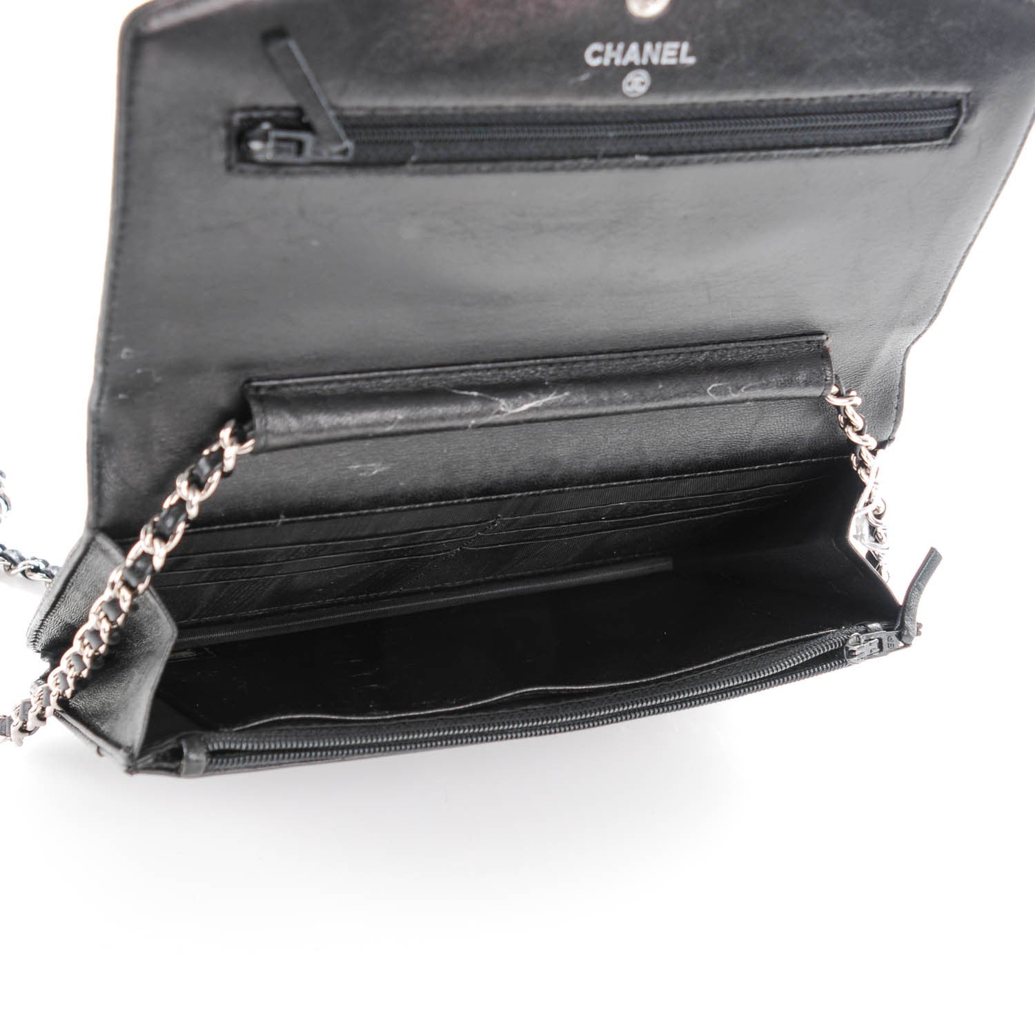 Chanel Caviar Timeless CC Wallet On Chain WOC Black 5 of 8
