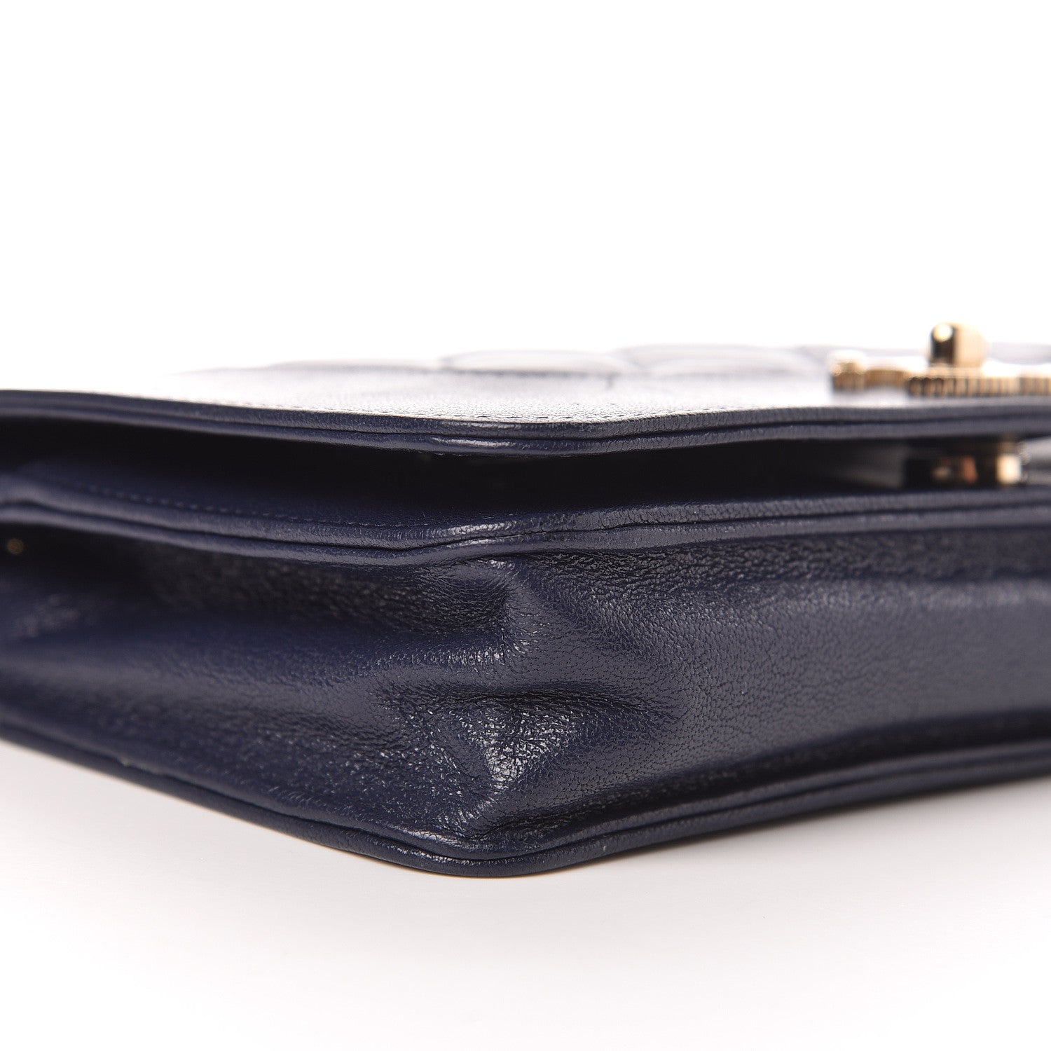 Chanel Sheepskin Quilted Mademoiselle Vintage Wallet On Chain WOC Navy 5 of 14