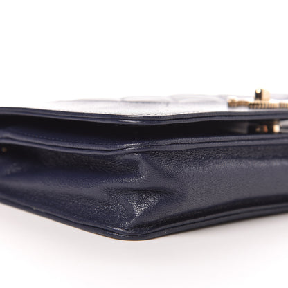 Chanel Sheepskin Quilted Mademoiselle Vintage Wallet On Chain WOC Navy 5 of 14