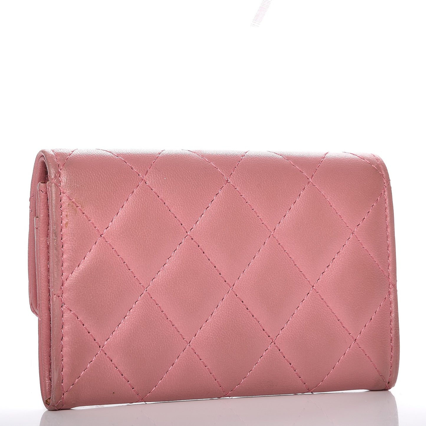 Lambskin Quilted CC Card Holder Pink
