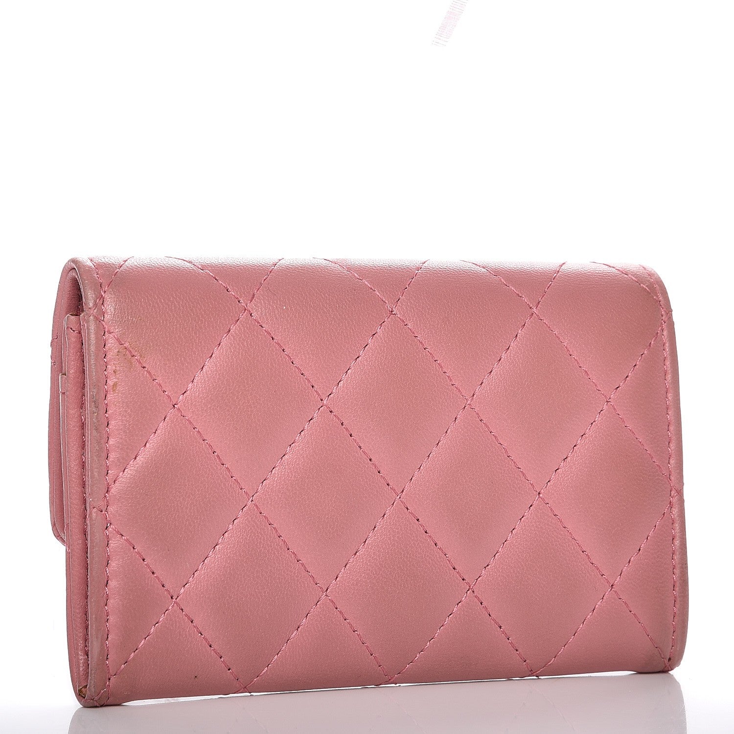 Chanel Lambskin Quilted CC Card Holder Pink 4 of 11