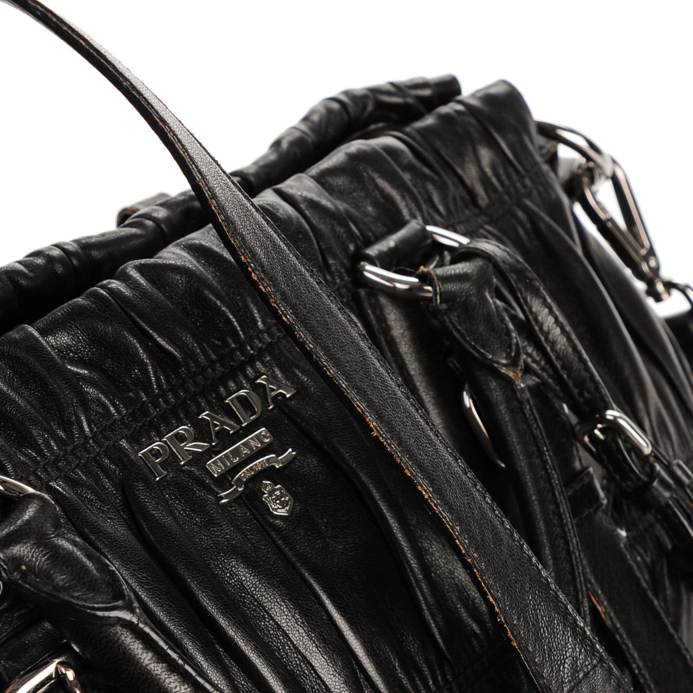 Prada Nappa Gaufre Shopping Satchel Black 5 of 10
