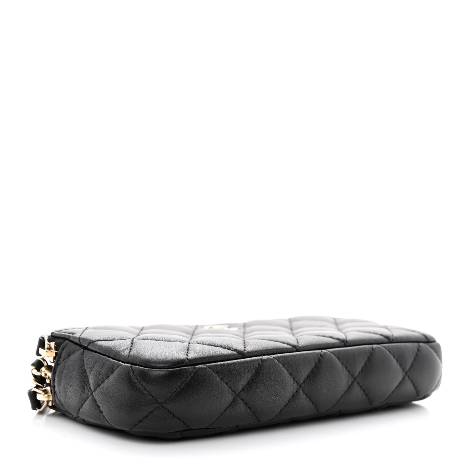 Chanel Lambskin Quilted Small Clutch With Chain Black 4 of 14