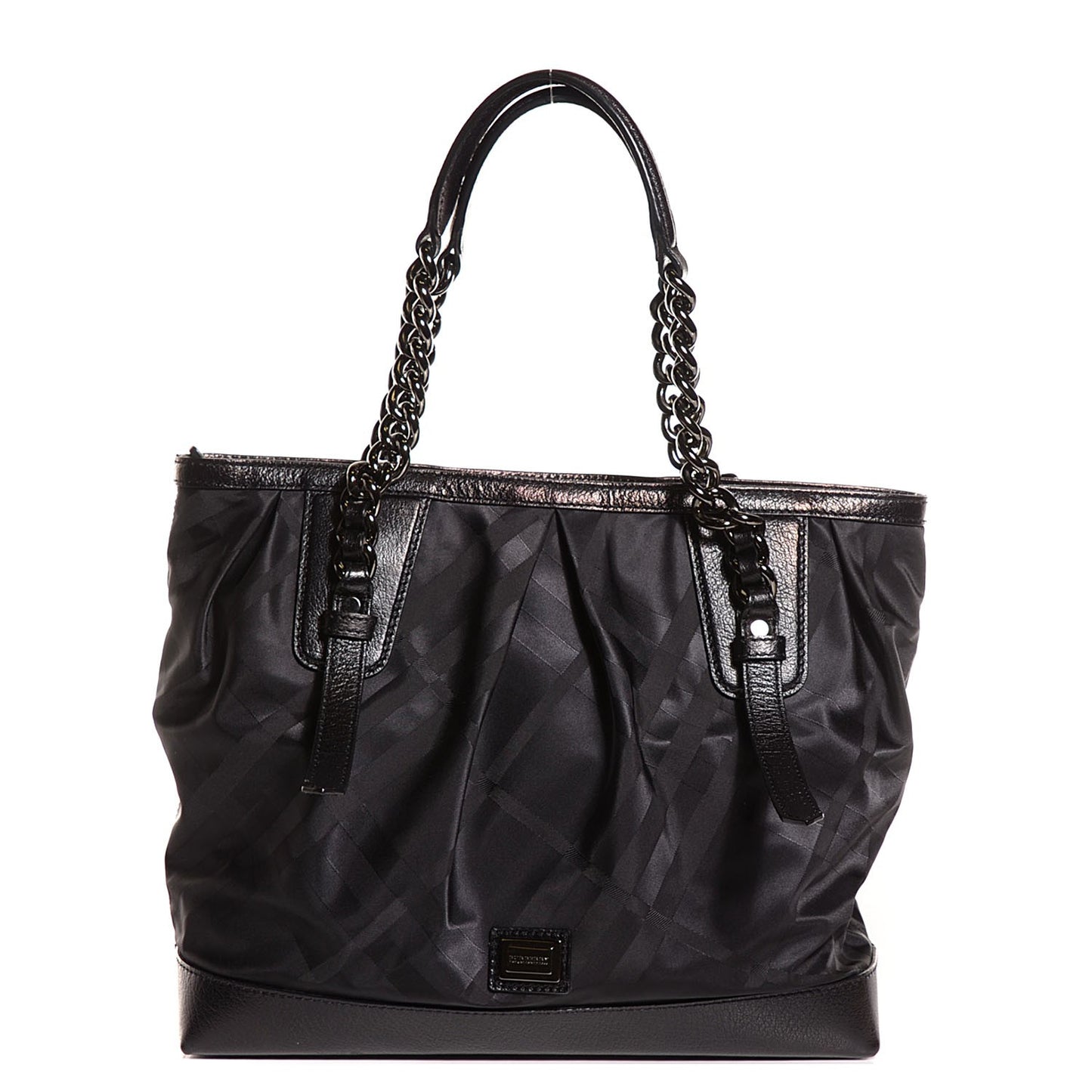 Nylon Tonal Check Torbitt Tote Black