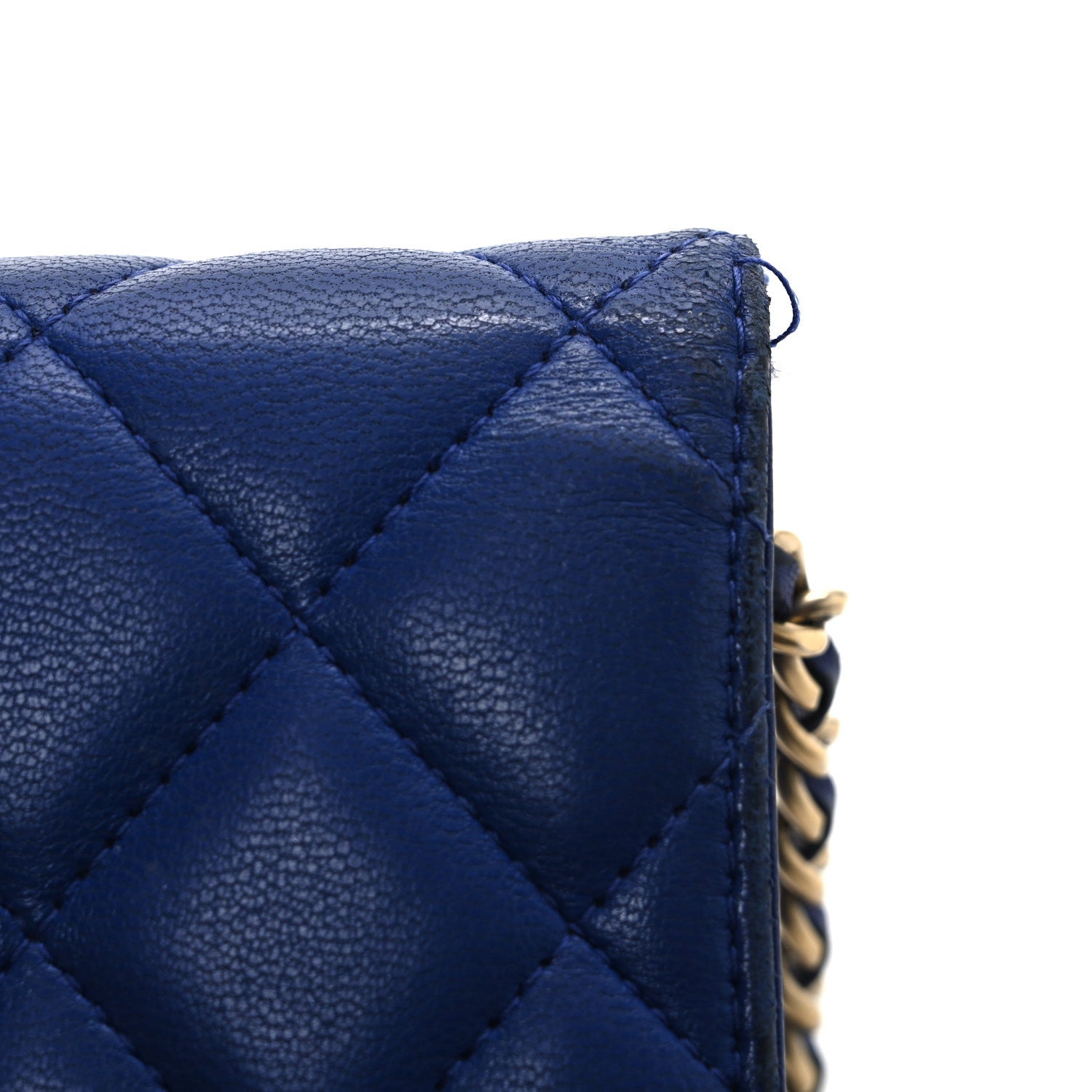 Chanel Lambskin Quilted Wallet On Chain WOC  Navy Blue 14 of 17