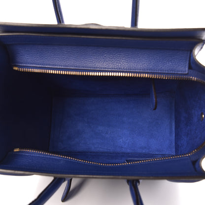 Celine Drummed Calfskin Micro Luggage Indigo 5 of 15