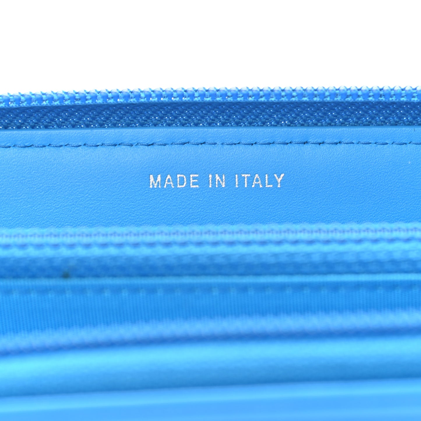 Patent Quilted Small Boy Zip Around Wallet Blue