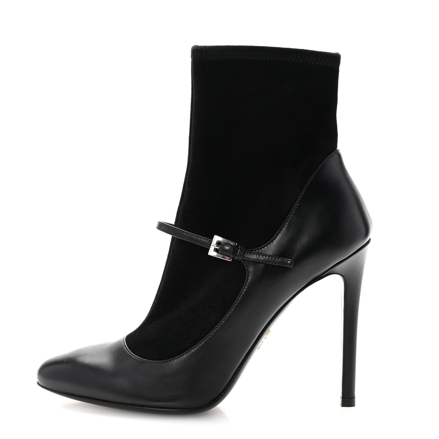 Vitello Lux Camoscio Mary Jane Ankle Boots 36 Black