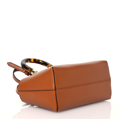Fendi Vitello King Plexiglass Logo Embossed Mini By The Way Top Handle Boston Bag Caramello 4 of 14