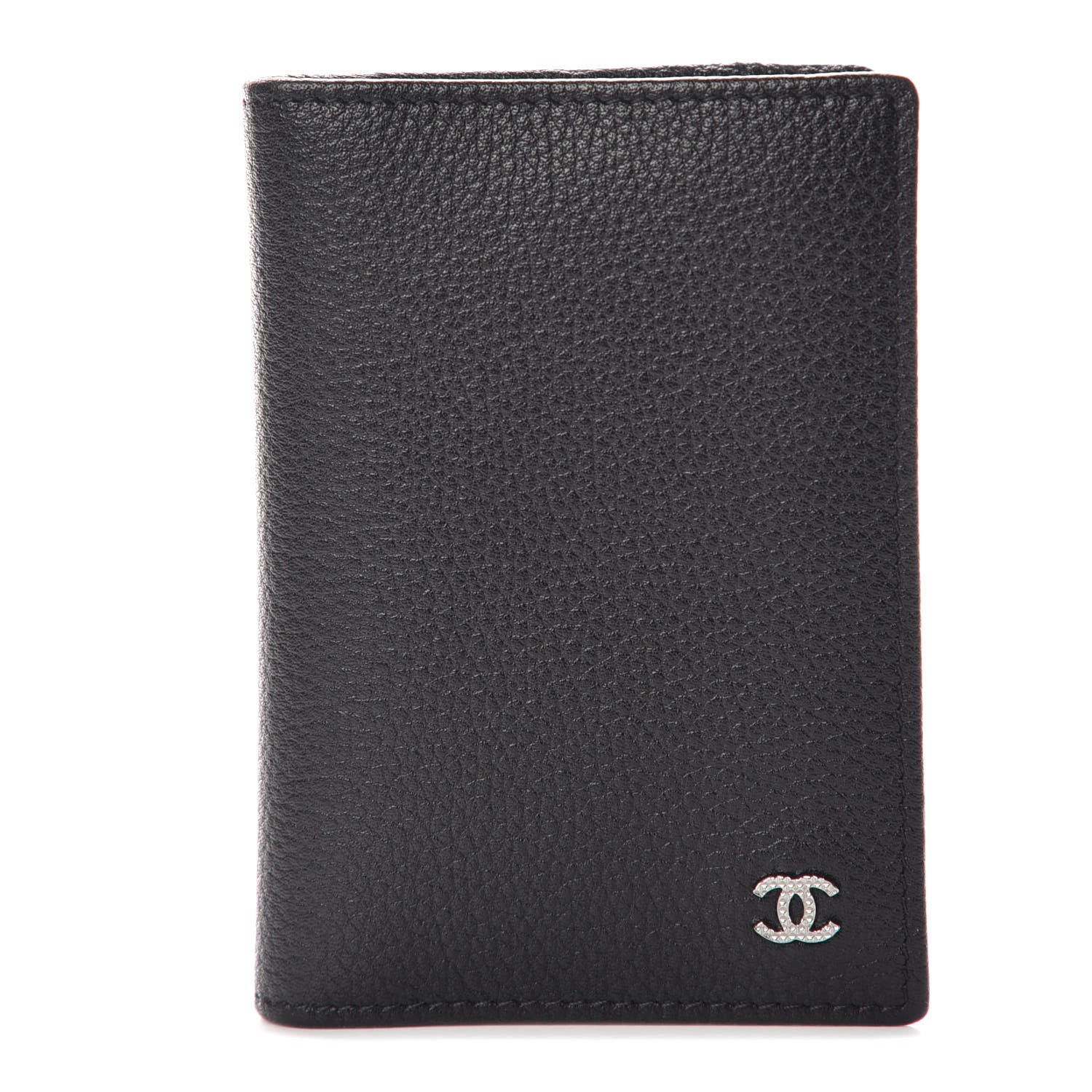 Chanel Grained Calfskin CC Card Holder Wallet Black 1 of 8