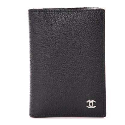 Chanel Grained Calfskin CC Card Holder Wallet Black 1 of 8